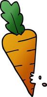 cartone animato scarabocchio carota con mordere votazione vettore