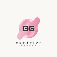 bg iniziale lettera logo icona design modello elementi con onda colorato vettore