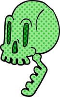cartone animato scarabocchio verde cranio vettore