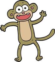 cartone animato scarabocchio pazzo scimmia vettore