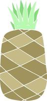 piatto colore illustrazione di un' cartone animato ananas vettore