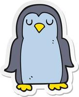 adesivo di un cartone animato pinguino vettore