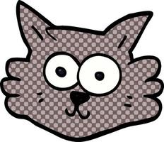 faccia di gatto di doodle del fumetto vettore