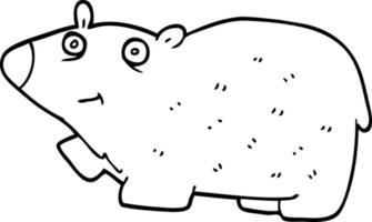 linea disegno cartone animato contento orso vettore