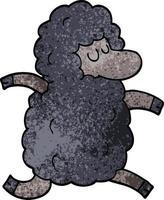 cartone animato doodle pecora nera vettore