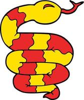 cartone animato scarabocchio serpente vettore