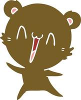 cartone animato stile colore piatto orso felice vettore