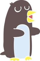 piatto colore stile cartone animato pinguino vettore