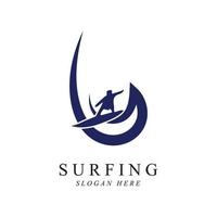 fare surf logo vettore modello design