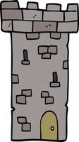 torre del castello di doodle dei cartoni animati vettore