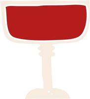 piatto colore stile cartone animato vino bicchiere vettore