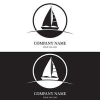 logo della barca a vela e vettore di simboli