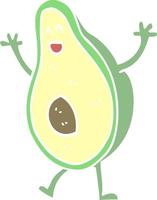 cartone animato doodle danza avocado vettore