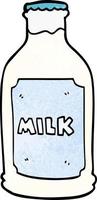 cartone animato scarabocchio latte bottiglia vettore