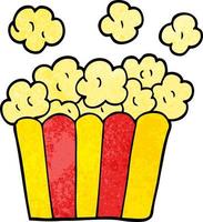popcorn del cinema di doodle dei cartoni animati vettore