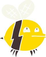 piatto colore stile cartone animato ape vettore