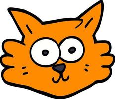 faccia di gatto di doodle del fumetto vettore