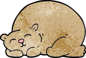 cartone animato scarabocchio soddisfare orso addormentato vettore