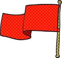 cartone animato scarabocchio rosso bandiera vettore