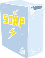 piatto colore illustrazione di un' cartone animato sapone scatola vettore