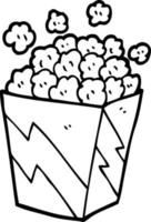 linea disegno cartone animato cinema Popcorn vettore