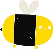 carino piatto colore stile cartone animato ape vettore