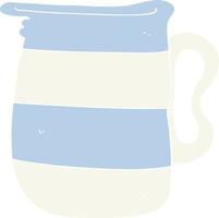 piatto colore illustrazione di un' cartone animato latte brocca vettore