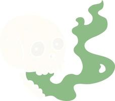 piatto colore stile cartone animato frequentato cranio vettore