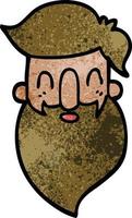 uomo di doodle del fumetto con la barba vettore