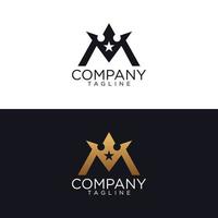 m corona logo design e premio vettore modelli