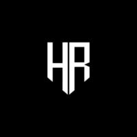 hr lettera logo design con nero sfondo nel illustratore. vettore logo, calligrafia disegni per logo, manifesto, invito, eccetera.