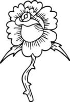 linea disegno cartone animato rosa tatuaggio simbolo vettore