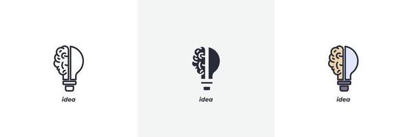 idea icona. linea, solido e pieno schema colorato versione, schema e pieno vettore cartello. idea simbolo, logo illustrazione. vettore grafica