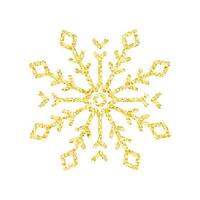 oro luccichio struttura fiocco di neve su bianca sfondo per Natale albero decorazione, vettore, illustrazione. vettore