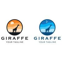 creativo giraffa logo con slogan modello vettore
