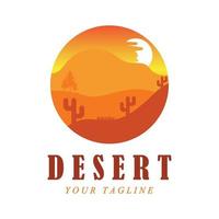 creativo deserto logo con slogan modello vettore