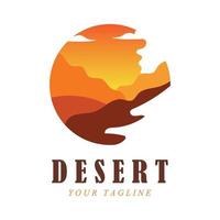 creativo deserto logo con slogan modello vettore