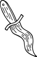 linea disegno cartone animato tatuaggio pugnale simbolo vettore