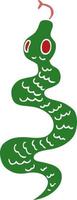 cartone animato scarabocchio verde serpente vettore