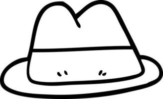 linea disegno cartone animato vecchio stile cappello vettore