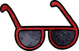 occhiali da sole di doodle del fumetto vettore