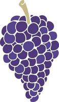 piatto colore illustrazione di un' cartone animato uva vettore