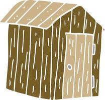 cartone animato scarabocchio legna capannone vettore