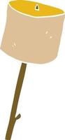 cartone animato scarabocchio tostato marshmallow vettore