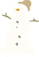 cartone animato scarabocchio pupazzo di neve vettore