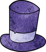 cappello a cilindro di doodle del fumetto vettore