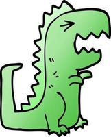 cartone animato doodle ruggente t rex vettore