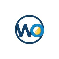 iniziale wo lettering olio logo design vettore
