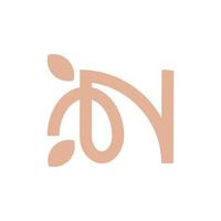 lettera n foglia linea moderno attività commerciale logo vettore