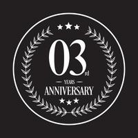 lusso 3 anni anniversario vettore icona, logo. grafico design elemento